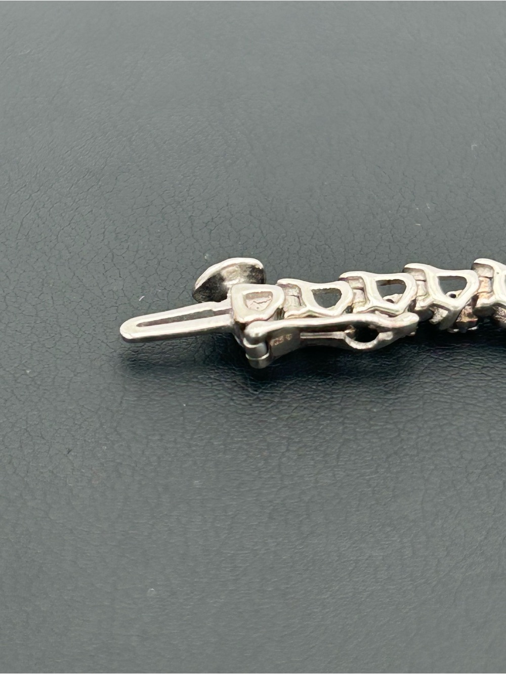 Sterling Silver Crystal “S” Pattern Tennis Bracelet - Picture 4 of 6